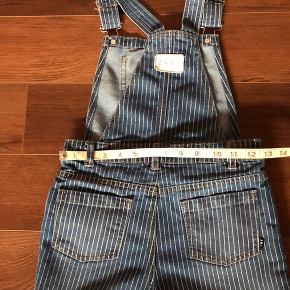 GIRLS - DKNY Stripe Short Overalls - Size 10 - Picture 8 of 9
